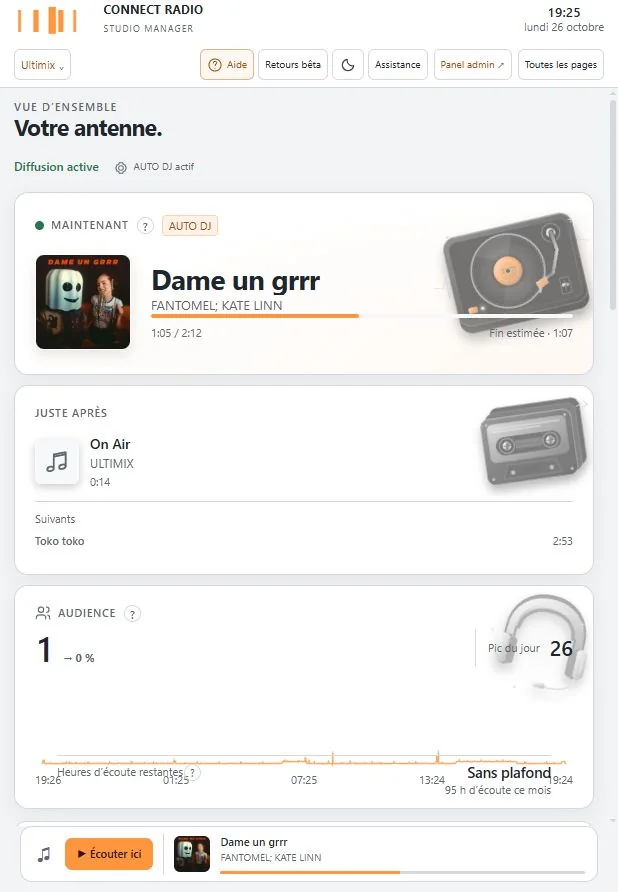 Capture réelle de Manager Radio